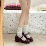 KYLETHOMASW  -  New Spring Vintage Thick Heel Women Mary Jane Shoes Fashion Butterfly-knot Height Increase Shoes Ladies Elegant Dress Pumps