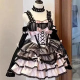 KYLTHOMASW  - Japanese Sweet Cute Lolita Jsk Dress Women Gothic Y2k Bow Lace Ruffles Evening Party Mini Dresses Harajuku Kawaii Black Vestidos