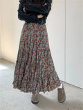 KYLETHOMASW  -   Winter Loose Maxi Skirts Women Chic Florals New Daily High Waist Streetwear Chic  Casual Printed Gentle Sweet