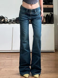 KYLETHOMASW  -  Y2K Vintage Low Rise Baggy Jeans Women 90S Button-Up Straight Leg Denim Pants Loose Street Style Trouser for Retro Fashion