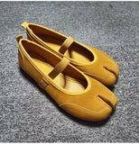 KYLETHOMASW  -  Fashion Split toe Faux suede Patchwork Women Tabi Ballet Flats Spring Autumn Mary Janes Walking Loafers Casual Girls Dance Shoes