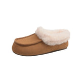 KYLETHOMASW  -  Vintage Women Fleece Lined Flats Shoes Concise Shallow Slip On Shoes Autumn Winter Ladies Elegant Keep Warm Snow Shoes