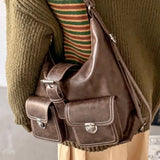 KYLETHOMASW  -  Y2k Aesthetic Vintage Pockets Shoulder Underarm Bag All Match Women Trendy Casual Handbags Korean Ins Preppy Fashion Backpacks