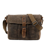 KIylethomasw New Men Retro Messenger Bags Casual Canvas Waterproof Simple Shoulder Bag Cross Section Oil Wax Bag