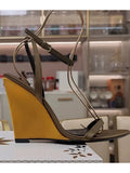 KYLETHOMASW  -  European and American Summer Wedge Toe High-heeled Sandals for Weddings, Banquets, Parties, Women's 34-44 Large Sandals