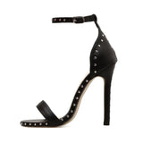 KYLETHOMASW  -  Sexy Rivet Thin Heels Women's Sandals with Breathable Ankle Straps for Party High Heels Sandal
