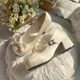 KYLETHOMASW  -  Original Lolita Style Leather Shoes for Women Spring and Autumn Mary Janes Round Head Sweet Cute Elegant Casual Lady Pupms