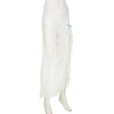 KYLETHOMASW  -  Temperament Mesh Lace Slit Skirt for Women Low Waist Slimming Slimming and Hip-hugging