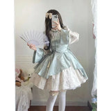 KYLETHOMASW  -  Women's Chinese Style Lolita Dress Improved Qipao Hanfu Long Sleeve OP Spring Daily Casual