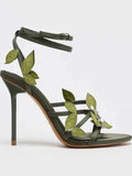 KYLETHOMASW  -  Summer New Style Fashion-able Flower Decorated High Heels Women's Thin Heel Open Toe Sandals