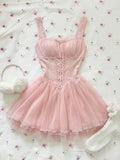KYLETHOMASW  -  Summer France New Gentle Minimal Elegant A-line Dress Women Vintage Sweet Fashion Cute Princess Temperament Dresses Female