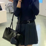 KYLETHOMASW  -  Korean Style Red Shoulder Bags Purse Women Versatile Pu Leather Y2k Handbag Ladies Large Capacity Underarm Bag