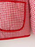 KYLETHOMASW  -  European and American style winter new round neck zipper retro red plaid warm cotton jacket