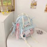 KYLETHOMASW  -  Bow Ita Bag Detachable Transparent Pockets Mochilas Mujer Student Versatile Mochila High Capacity Backpack Bolsa Feminina