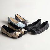 KYLETHOMASW  -  Polka Dot Flat Head Square Ballet Shoes Women's Versatile  Knot Gentle Fairy Style for Skirts Spring Season Fashion