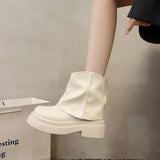 KYLETHOMASW  -  Autumn 2025 Ankle Women Chelsea Boots Flats Platform Shoes Woman Pu Leather Fashion Motorcycle Boots Snow New Short Boots Woman