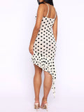 KYLETHOMASW  -  Y2k Polka Dot Mermaid Slip Dresses Sexy Sleeveless Backless Lace Party Maxi Dress Asymmetrical Ruffle Hem Bodycon Gowns