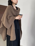KYLETHOMASW  -  Spring Summer Women's Knitted Thin Scarf Poncho Elegant Wraps Bascis Cloak Stylish Tops