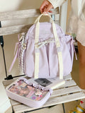 KYLETHOMASW  -  Bow Ita Bag Detachable Transparent Pockets Mochilas Mujer Student Versatile Mochila High Capacity Backpack Bolsa Feminina
