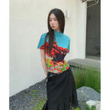 KYLETHOMASW  -  Goth Y2K Grunge Tee for Women – Short Sleeve Summer Streetwear T-shirt