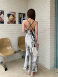 KYLETHOMASW  -  New Chic Lace-Up Sexy Hollow Out S-L Female Midi Dresses Summer Elegant Fashion Contrast Color Slim Casual Simple Women Dresses