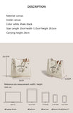 KYLETHOMASW  -  Fashion One-shoulder Women's Bag Canvas Casual High-quality Texture Tote Bag Students Class Commuting Bag Large-Capacity Bag