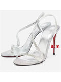 KYLETHOMASW  -  Summer New Multi Color Serpentine Straw Stiletto Sandals Sexy Party Fashion Show 35-43 Large Women's Sandals