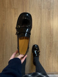 KYLETHOMASW  -  High Quality Patent Leather Loafers Women Fashion Double Narrow Band Buckle Designer Shoes Retro British Style Zapatos De Mujer