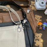 KYLETHOMASW  -  Japanese Simple PU Leather Crossbody Bag Shoulder Bags Large Capacity Tote Bag Woman Bags Student Commuter Storage Bag