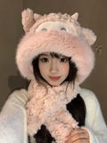 KYLETHOMASW  -  Sweet Hot Girl Cute Little Sheep Hat Women's Winter Scarf Thick Warm Bomber Hats Female Trendy Accessories