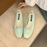 KYLETHOMASW  -  Fashion Lace Butterfly-Knot Women Flats Slip On Shoes Luxury Female Shallow Footwear Round Toe Ballet Flats Ladies Shoes Summer
