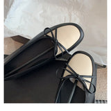 KYLETHOMASW  -  Retro Square Toe Bow Brand Low Heel Pumps Women Fashion Mixed Colors Flats Comfortable Shallow Moccasin Loafers Zapatos De Mujer