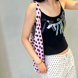 KYLETHOMASW  -  High-capacity Double-sided Dots Heart Handbags Women Sweet Y2k Aesthetic Tote Bags Casual Trendy Shpping Shoulder Underarm Bag