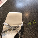 KYLETHOMASW  -  Summer Fashion Women  New Luxury Brand Rhinestone High Heel Sandals Versatile Simple Slim Heel Sandals Women Slippers 652