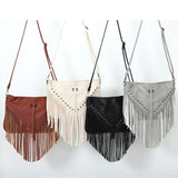 Kylethomasw Brand design Rivet Women Messenger Bag Tassel Fringe Women's Shoulder Bags  Handbag Travel Female Crossbody Bag Ladies Clutches