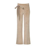 KYLETHOMASW  -  Skin tone, low waist, three-dimensional bow tie, wide leg pants, temperament, velvet drape, casual pants