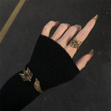 Kylethomasw Vintage Adjustable Rings Unique Design Fox Finger Rings Copper Retro Rings With Fox Women Statement Rings Creative Jewelry