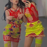 KYLETHOMASW  -  New Japanese Summer Y2k Subculture Millennial Hot Lace Sleeve Vest Sexy Perspective Hollow Inside For Women