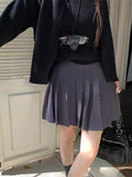KYLETHOMASW  -  2024 Knitted Skirts Casual Women Sexy Streetwear Gentle High Waist Loose Daily Solid Pleated Slim New Autumn