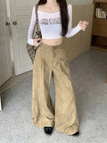 KYLETHOMASW  -  Y2K Aesthetic Wide Leg Jeans Women Korean Streetwear Baggy High Waist Trouser Summer Fashion All Match Chic Straight Denim Pants