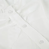 KYLETHOMASW  -  Gentle style V-neck mushroom edge bubble sleeve shirt BM foreign trade new style breasted waist tight short sleeved top