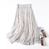 KYLETHOMASW  -  Summer Clothing French Lazy Country Style Irregular Hem Skirt Minimalist Fashion Elegant Plaid Flowing Skirt For Women