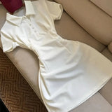 KYLETHOMASW  -  White Preppy Style Women Dresses Solid Spring Summer A-line Vestidos Mujer Korean Fashion Simple Elegant Mini Dress