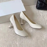 KYLETHOMASW  -  Star style Fashion Square toe Soft Leather Women Pumps Spring Autumn Office Lady Stiletto High heels Female Party Dress Shoes