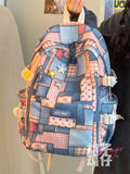 KYLETHOMASW  -  Japanese Harajuku Vintage Girl Schoolbag Casual All-match Denim Mini Backpacks Niche Personality Design Bags