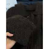 KYLETHOMASW  -  Vintage Sweater Women Harajuku Lace Up Knitted Pullovers Streetwear Korean Knitwears Winter Long Sleeve Casual Jumpers New