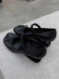 KYLETHOMASW  -  Sweet Bow Decoration Strange Heel Round Toe Mary Jane Shoes for Women Street Style Designer High Heels Elegant Party Dress Shoes