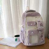 KYLETHOMASW  -  Cat Print Transparent Mochilas Mujer Sweet Large Capacity Mochila Fresh Sweet Bag New Teenage Girls Backpack Bags for Woman