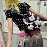 KYLETHOMASW  -  Y2k Aesthetic Lolita Mini Schoolbags Streetwear Sweet Kawaii Bags for Women All Match Patchwork Lace Backpacks Japanese Fashion