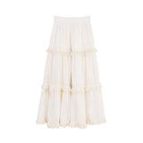 KYLTHOMASW  -  Maxi Long Tulle White Skirts for Women Gothic Pleated Skirt Casual Party Fairycore Summer Winter Jupe Longue 2024 Falda Mujer